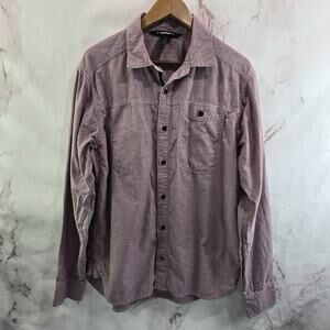 Black Diamond Shirt Mens Large Pink Red Long Sleeve Button Up Post Climbing